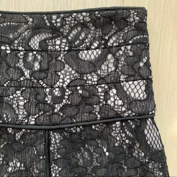 BLACK Lace Pencil Skirt Bodycon High Waist Zipper - Picture 3 of 6